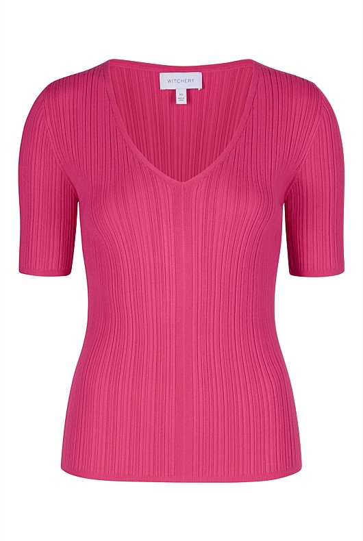 Variegated Rib Knit - Dahlia Pink