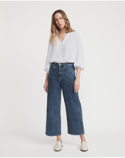 Witchery Viscose Dobby Pin Tuck Blouse