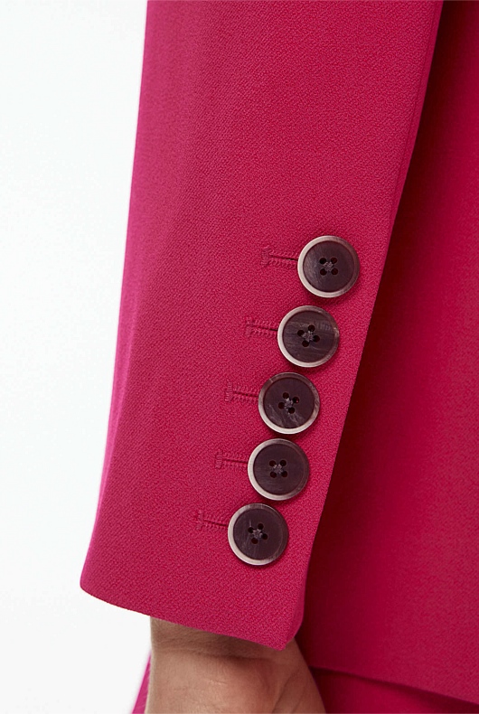 Boxy Single-Breasted Blazer - Dahlia Pink