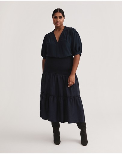 Witchery Texture Shirred Tiered Skirt