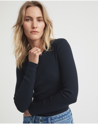 Witchery Long Sleeve Rib Top