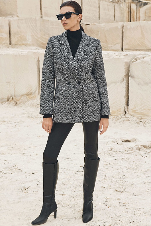 Knee High Leather Boot - Black