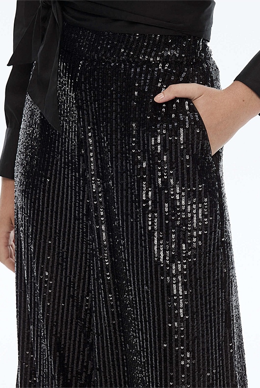 Sequin Trouser - Black
