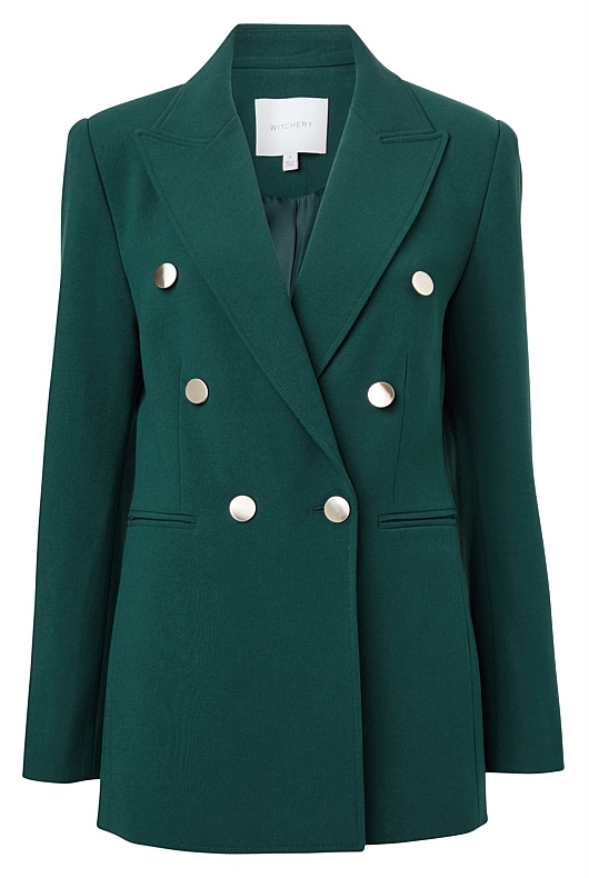 Classic Double Breasted Blazer - Petrol Green