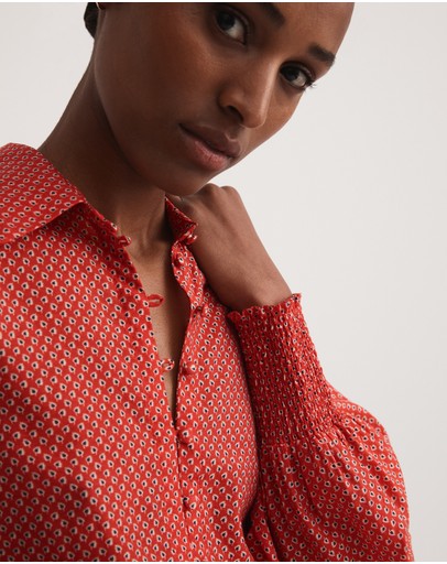 Witchery Texture Oak Leaf Print Blouse