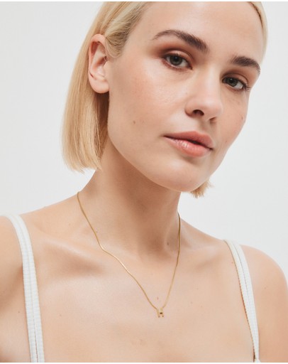 Witchery Sterling Silver Initial Necklace Gold