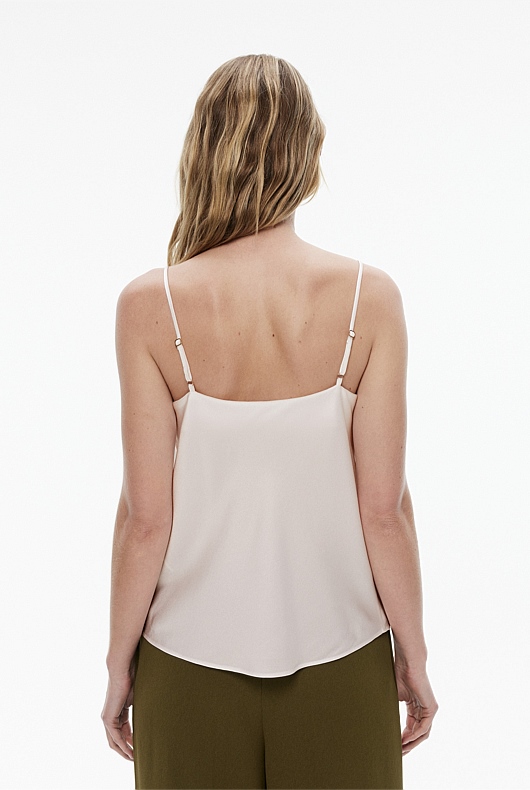 Satin Drape Camisole - Chalk