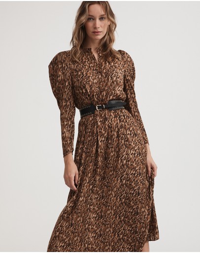 Witchery Kitty Print Midi Dress