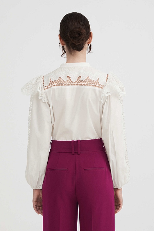 Cotton Lace Blouse - Chalk