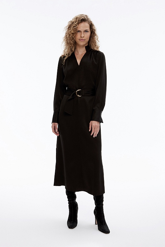 Modern Cuff Midi Dress - Black