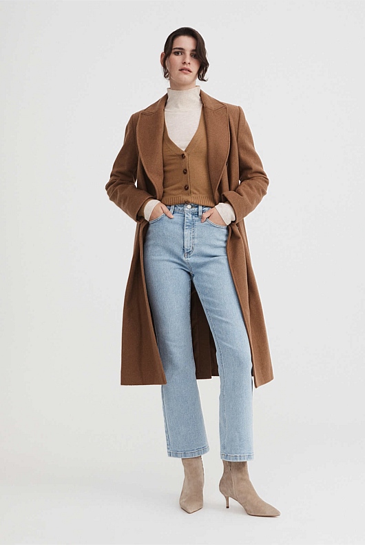 Merino Silk Cardigan - Camel