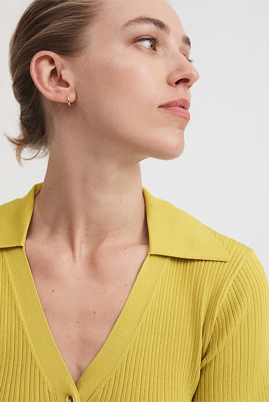 Rib Polo Short Sleeve Knit - Citrus Green