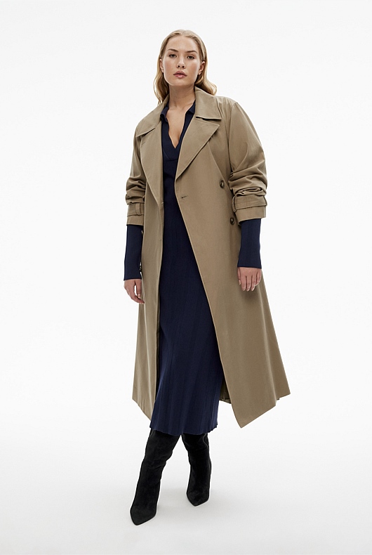 Crepe Henley Knit Dress - Blue Night