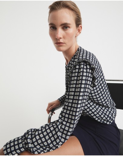 Witchery Check Pintuck Blouse