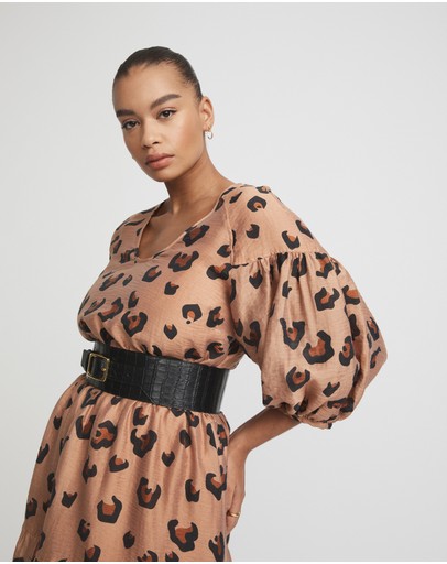 Witchery Ocelot Print Drop Shoulder Dress