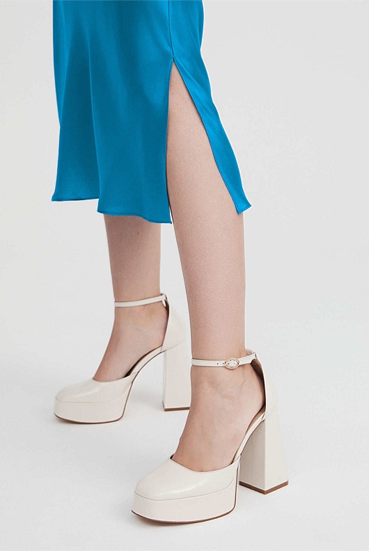 Silk Slip Skirt - Bright Blue