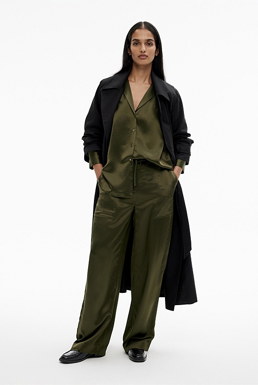 Acetate Button Detail Shirt - Jungle