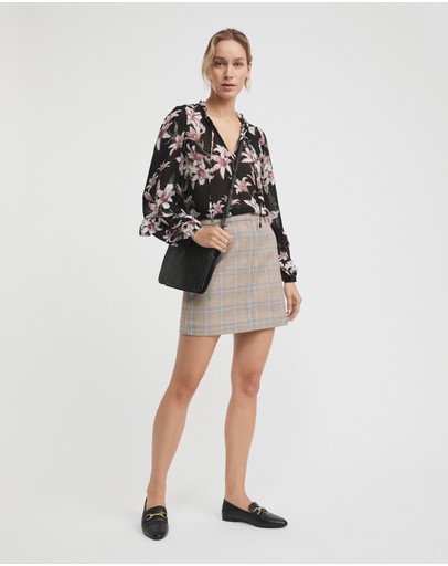 Witchery Lily Print Ruffle Detail Blouse