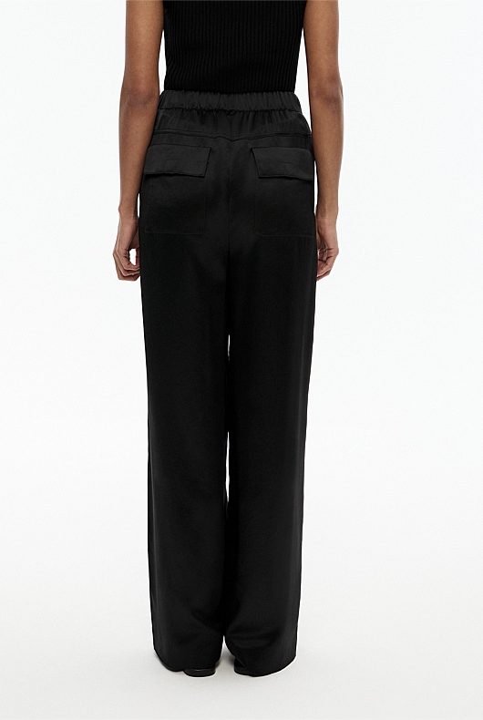 Acetate Blend Pant - Black
