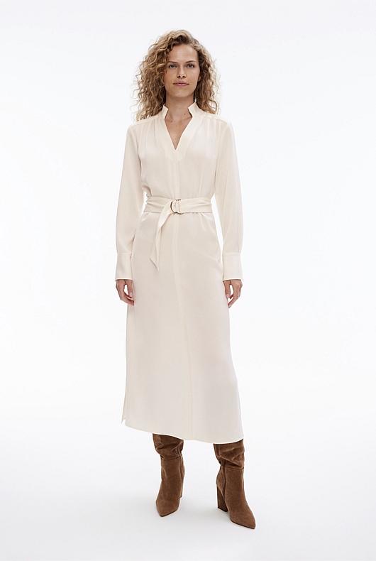 Modern Cuff Midi Dress - Cream