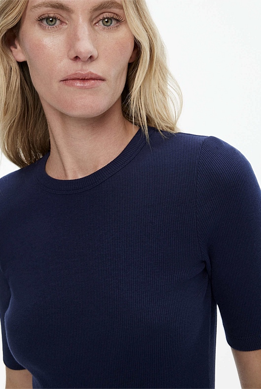 Crew Rib Tee - Regatta Blue