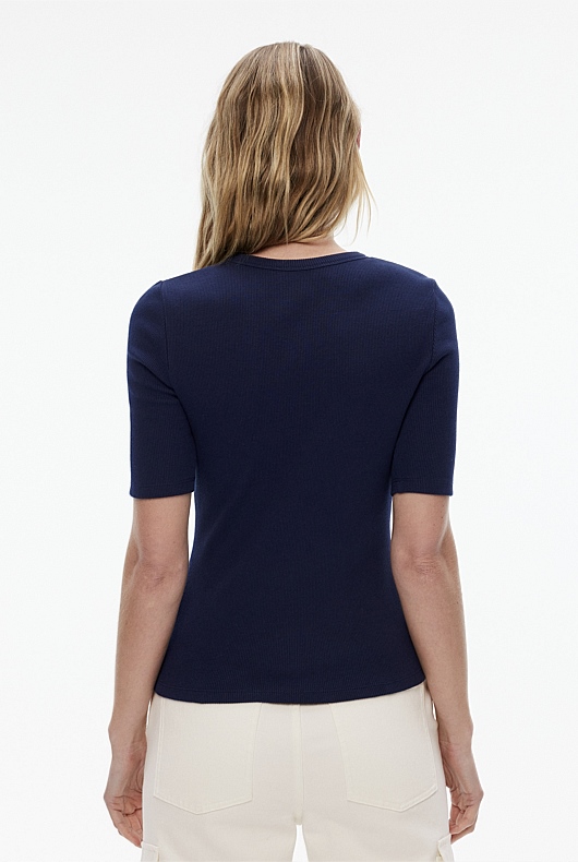 Crew Rib Tee - Regatta Blue