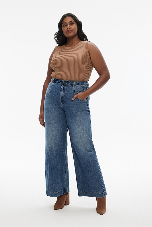 Crepe Rib Knit Tank - Camel