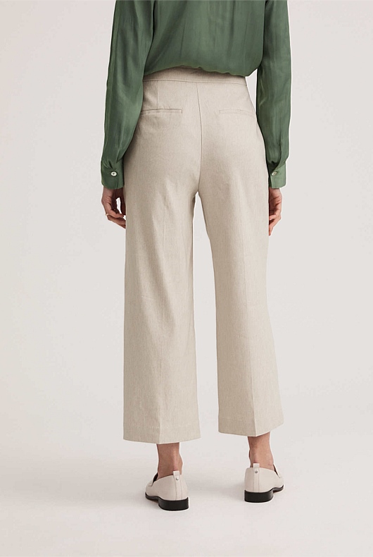 Stretch Linen Blend Pant - Flax