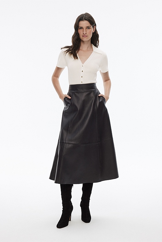 Rib Polo Short Sleeve Knit - Chalk