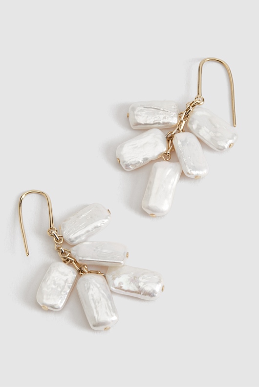 Freshwater Pearl Drop Earring - Soft Gold