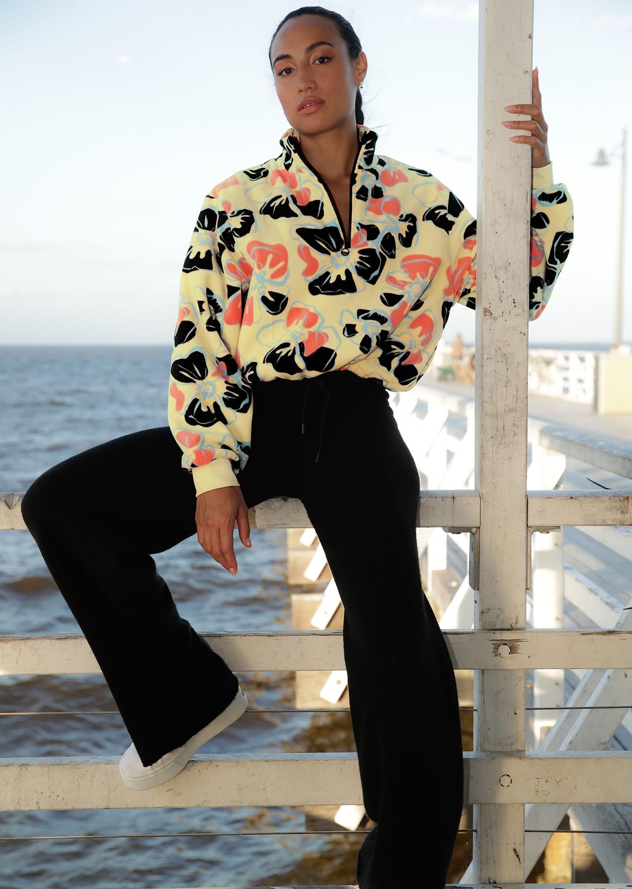 Lorna Jane Hibiscus Half Zip Polar Fleece