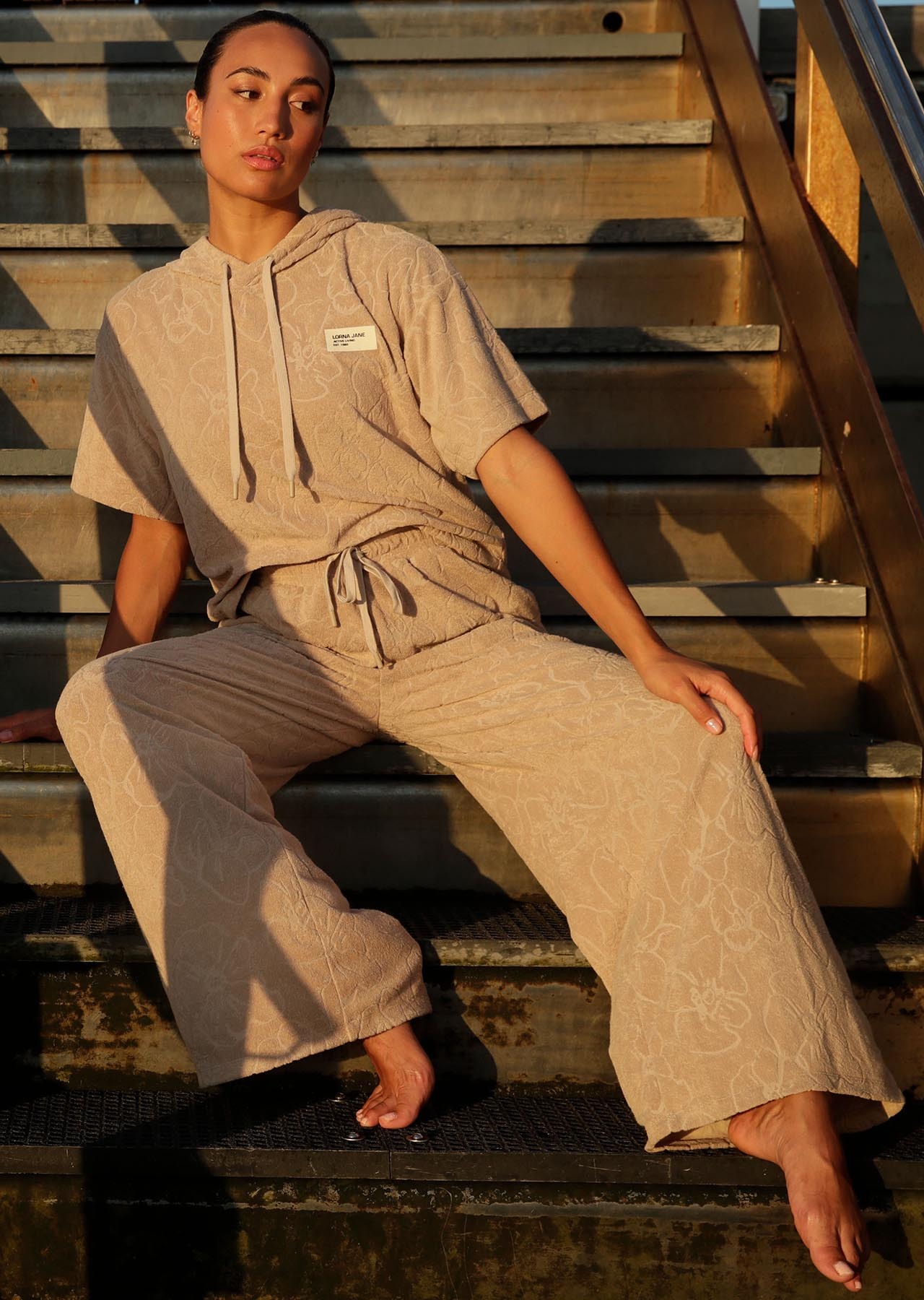 Lorna Jane Hibiscus Towelling Trackpant