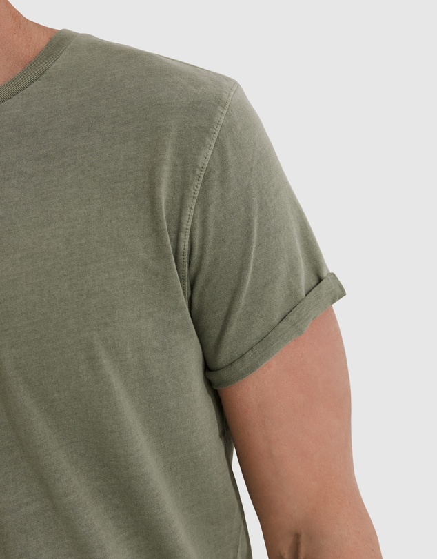 Country Road Short Sleeve Longline Garment Dyed T-Shirt