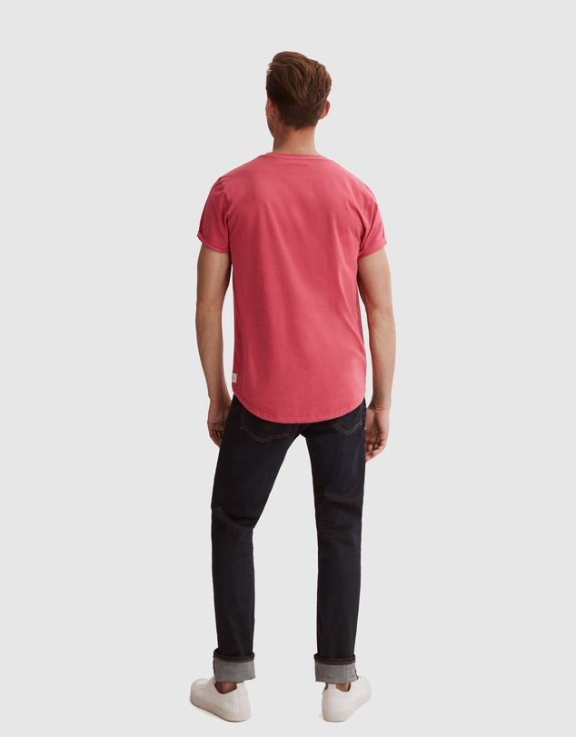 Country Road Short Sleeve Longline Garment Dyed T-Shirt