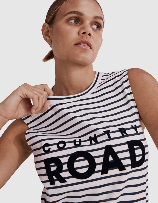 Country Road Verified Australian Cotton Stripe Modern Tank Dress