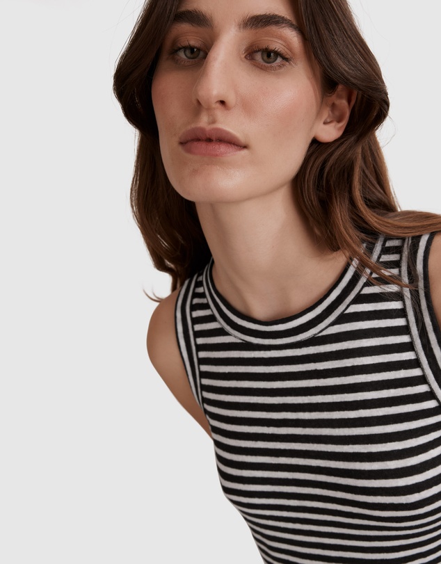 Country Road Stripe Linen Jersey Dress