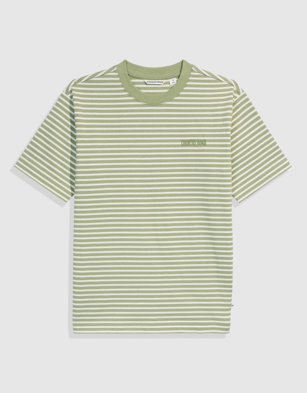 Country Road Teen Recycled Cotton Oversized Fit Stripe T-Shirt