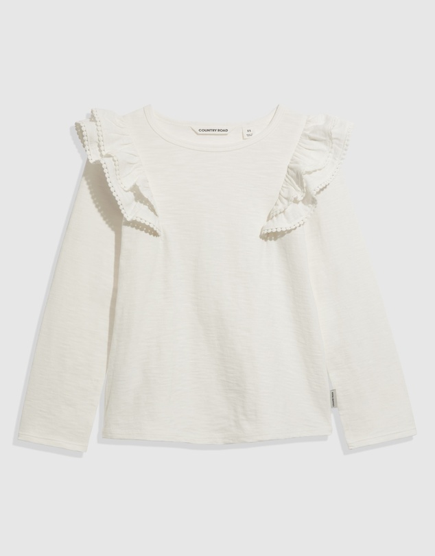 Country Road Organically Grown Cotton Slub Frill T-Shirt