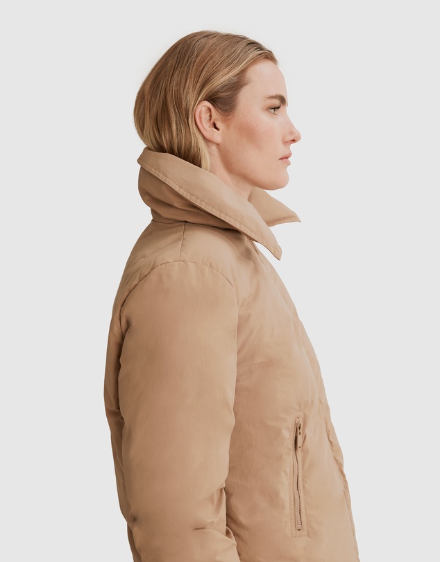 Country Road Recycled Nylon Large Collar Puffer