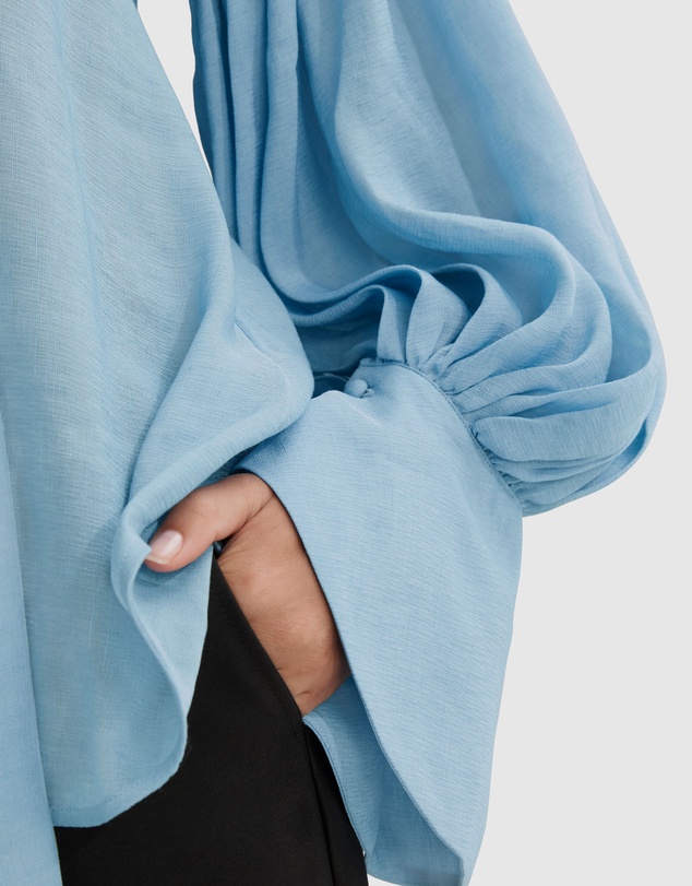 Country Road Tie Front Gathered Blouse