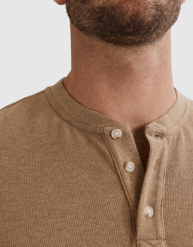 Country Road Long Sleeve Waffle Henley