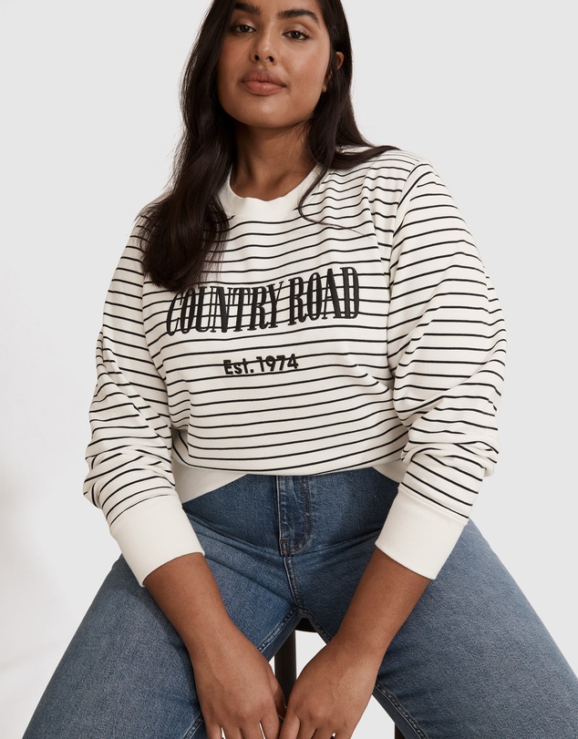 Country Road Verified Australian Cotton Stripe Heritage Sweat