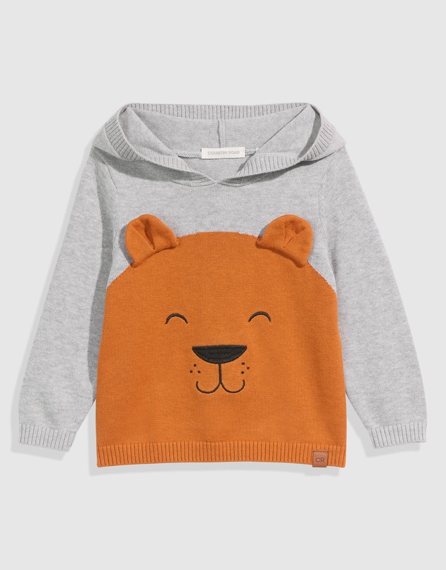 Country Road Bear Hooded Knit
