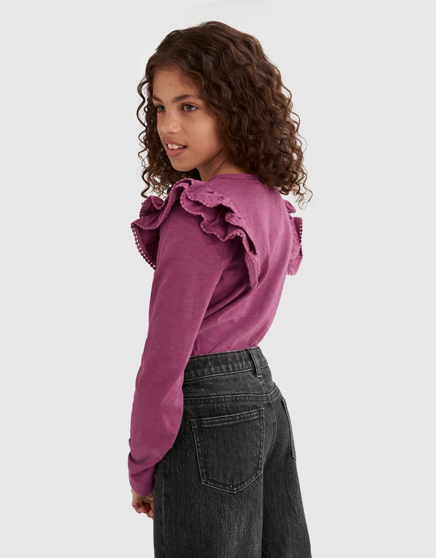 Country Road Organically Grown Cotton Slub Frill T-Shirt