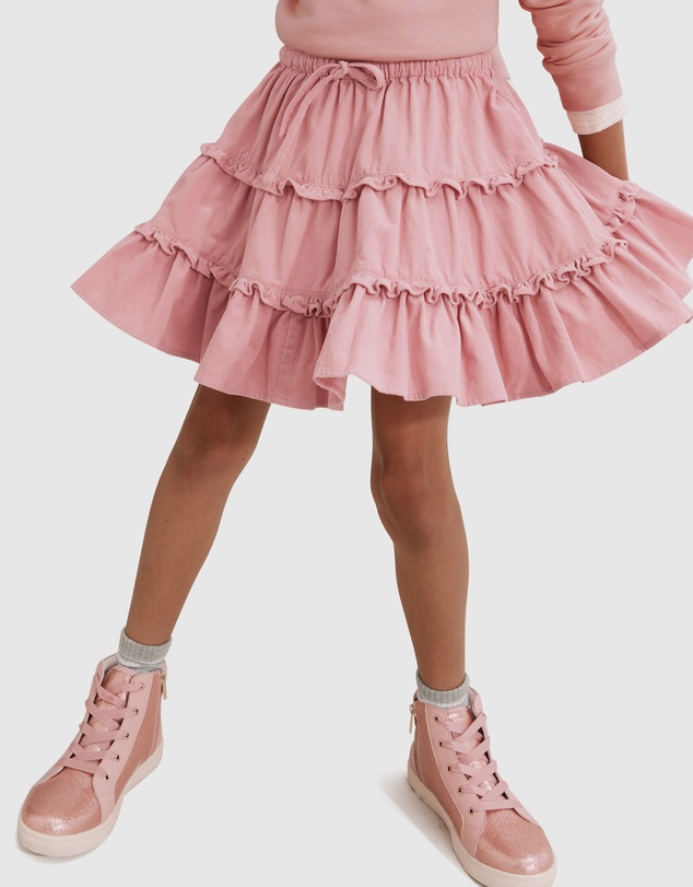 Country Road Tiered Cord Skirt