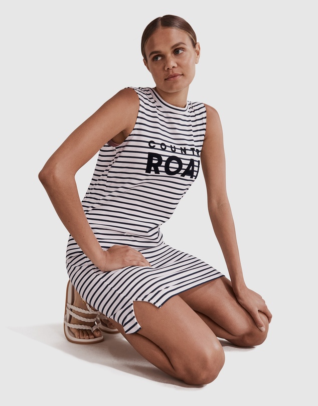 Country Road Verified Australian Cotton Stripe Modern Tank Dress