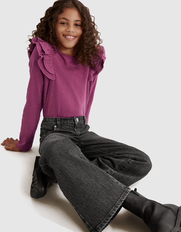 Country Road Organically Grown Cotton Slub Frill T-Shirt