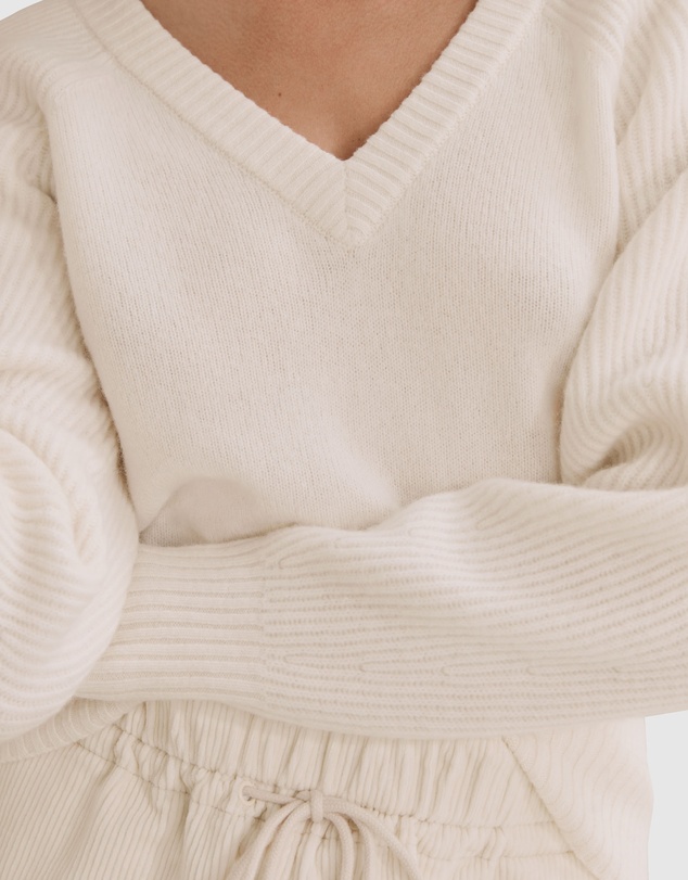 Country Road Spliced Rib Sleeve Knit