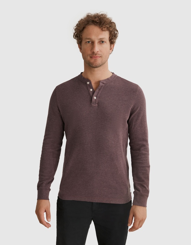 Country Road Long Sleeve Waffle Henley