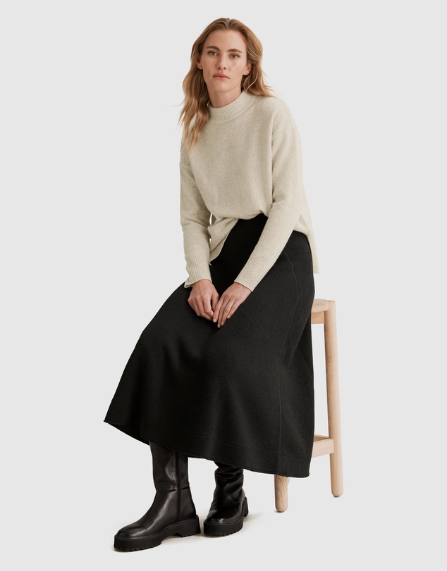 Country Road Textured Pull On Skirt